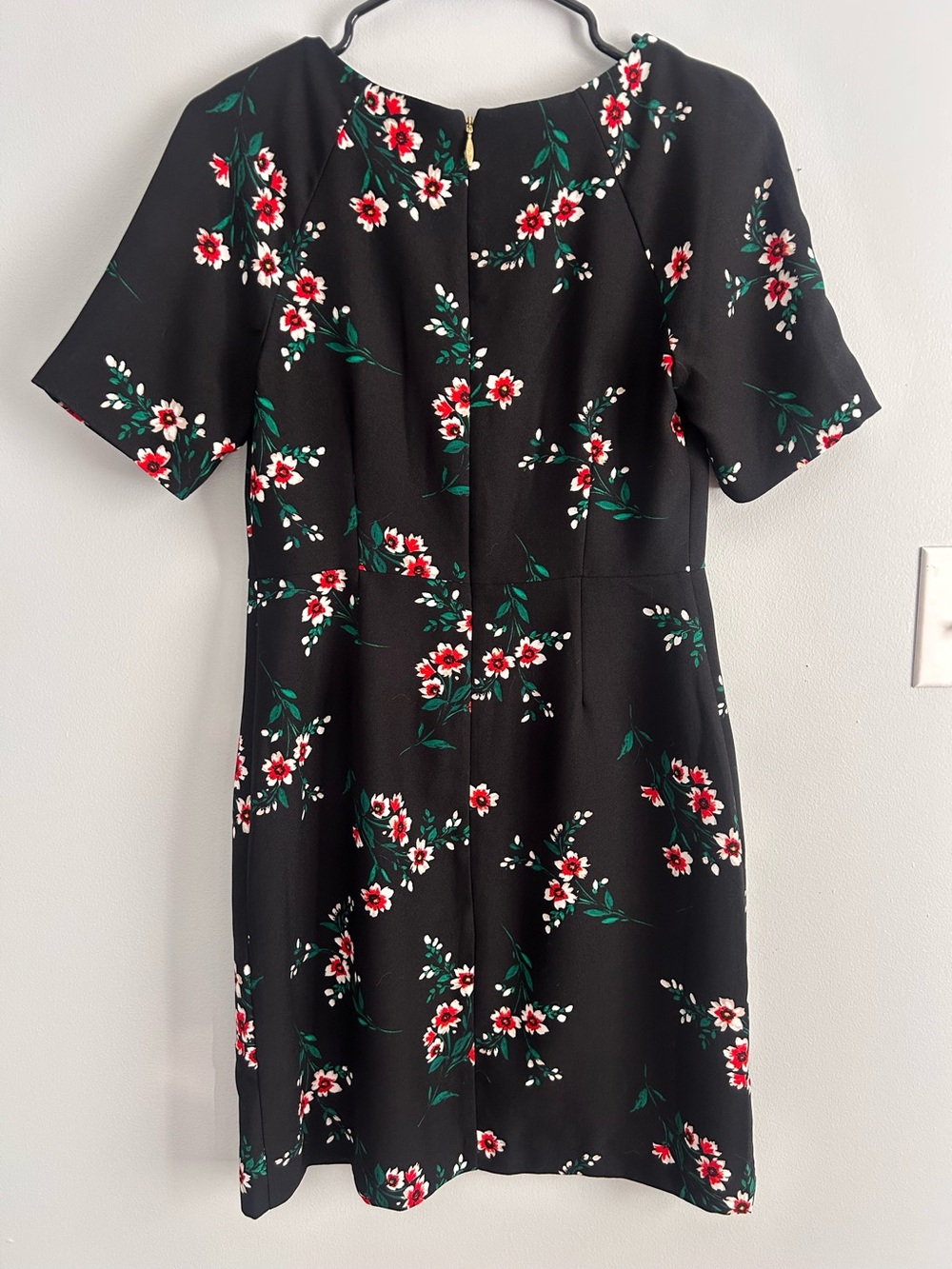Draper James Black Floral Short Sleeve Dress | Size 4 - Picture 2 of 6